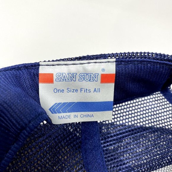 VTG HILE Box & Pallet Snapback Trucker Hat Cap Factory Worker Shipping Blue - Picture 7 of 7